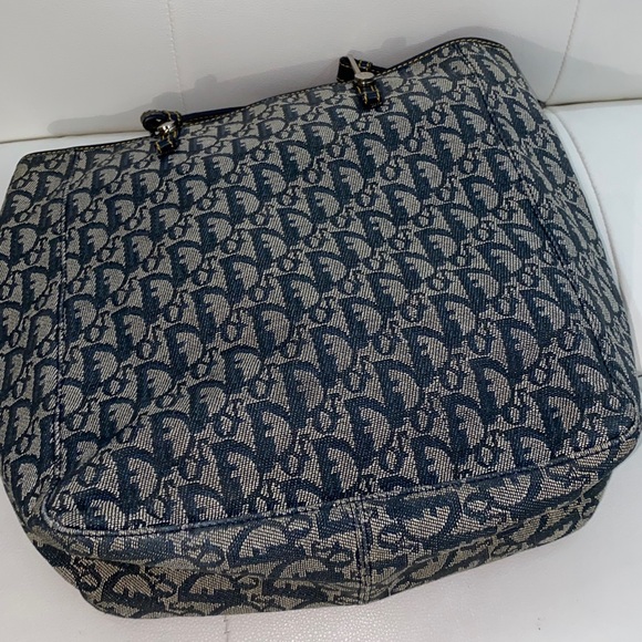 Authentic Christian Dior Oblique Trotter Denim Shoulder  Bag - Picture 15 of 17